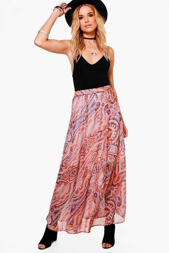 Lilia Paisley Print Maxi Skirt